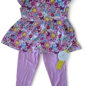 NWT Darling Daisies Bamboo Frozen Peplum Set Girls Size 3T